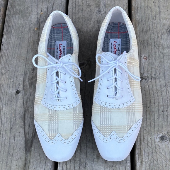 FootJoy Shoes - FootJoy LoPro White and Cream Plaid Women’s Golf Oxfords. 9.5. Like New